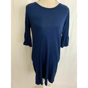 velvet graham spencer Womens Solid Navy Blue Short Sleeve Shirt Dress Mini Small
